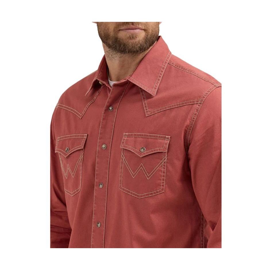 Wrangler Men's Long Sleeve Retro Premium Modern Fit Shirt - Sunset