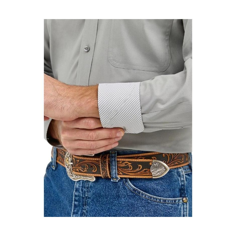 Wrangler Men's George Strait Collection Long Sleeve Shirt - Grey