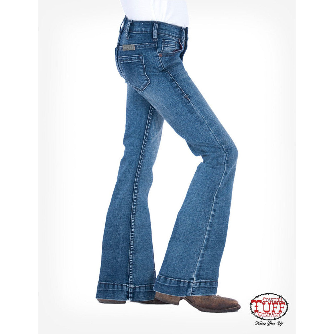 Cowgirl Tuff Girl's Trouser Jeans - Medium Wash