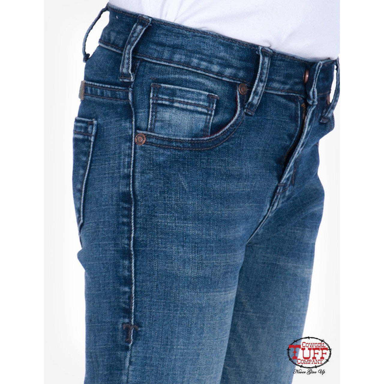 Cowgirl Tuff Girl's Trouser Jeans - Medium Wash