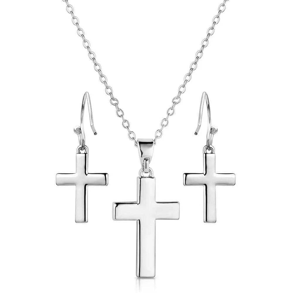 **Montana Silversmiths Unwavering Devotion Cross Jewelry Set