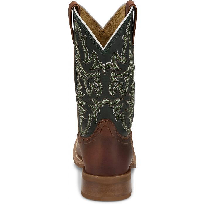 Justin Bent Rail Men's Wild Bill Round Toe Western Cowboy Boot- Brown