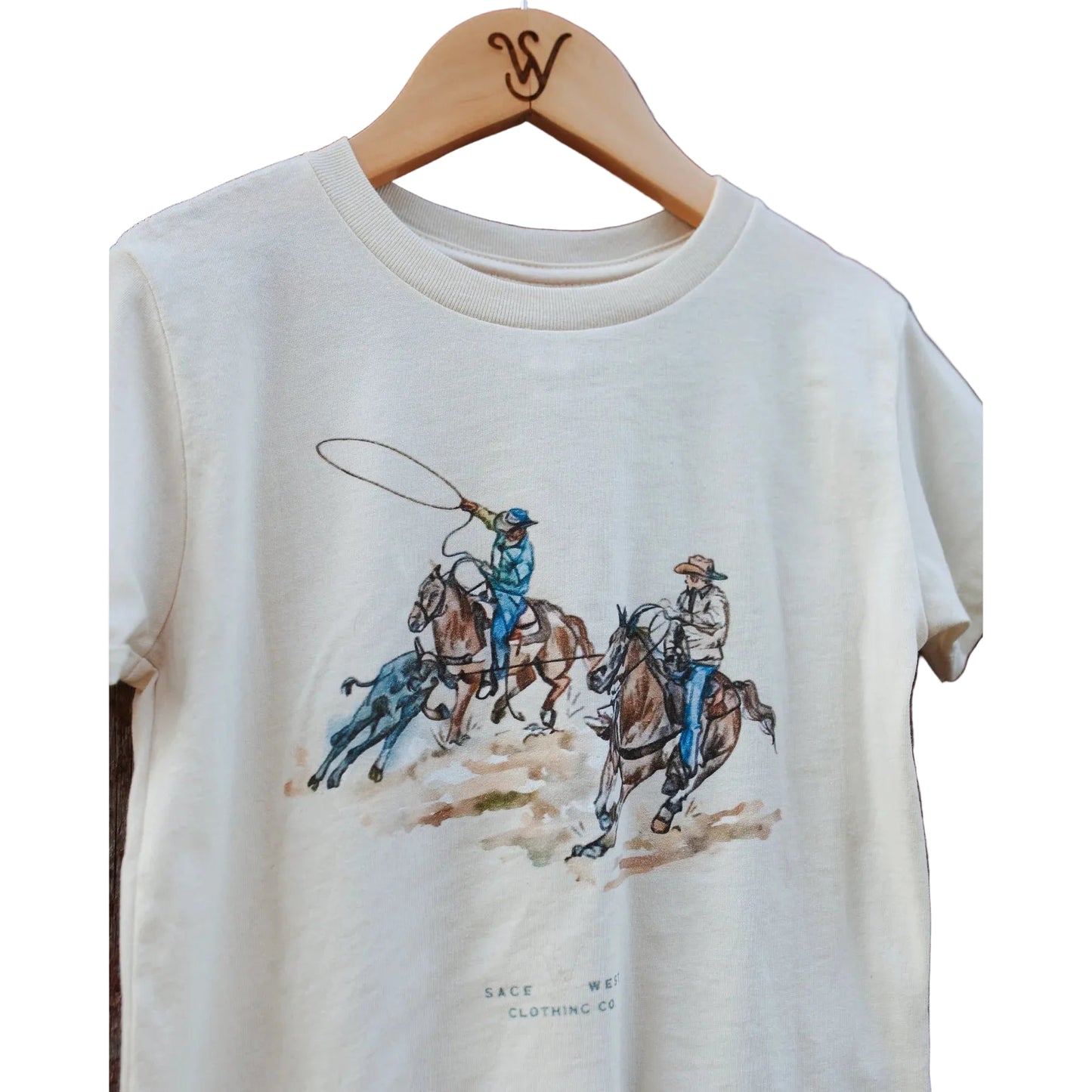 Sage West Kid's Team Roping Tee Shirt - White