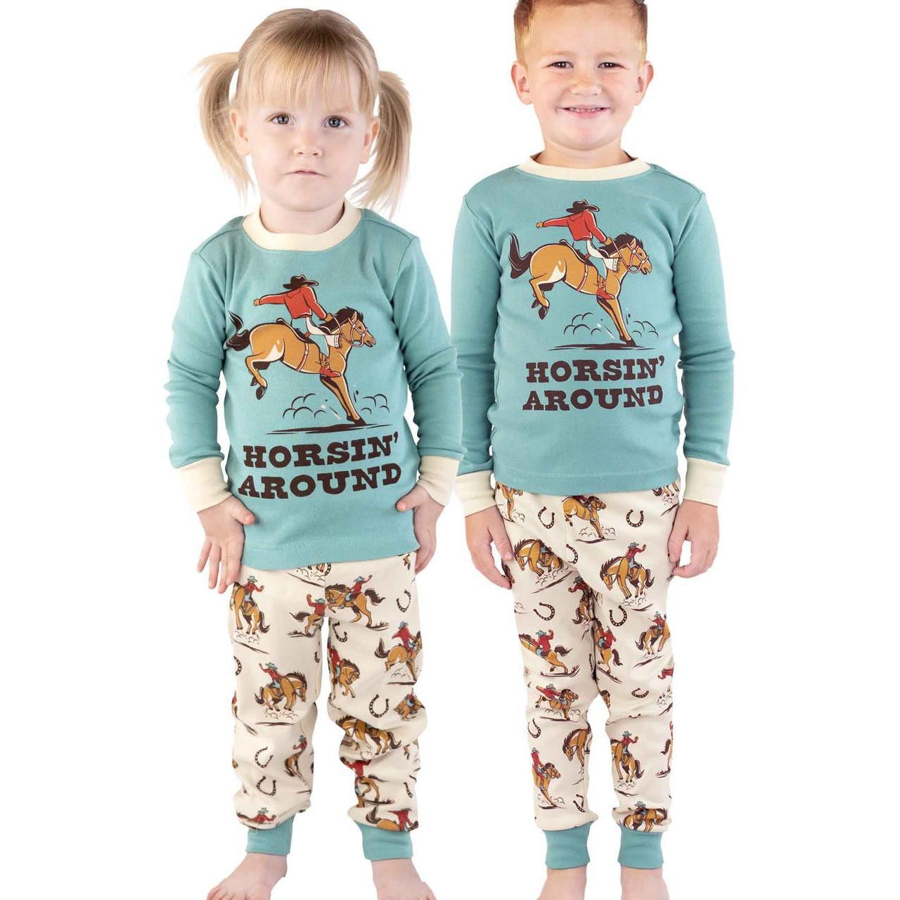Lazy One Rodeo Kids Long Sleeve Pajama Set - Multi