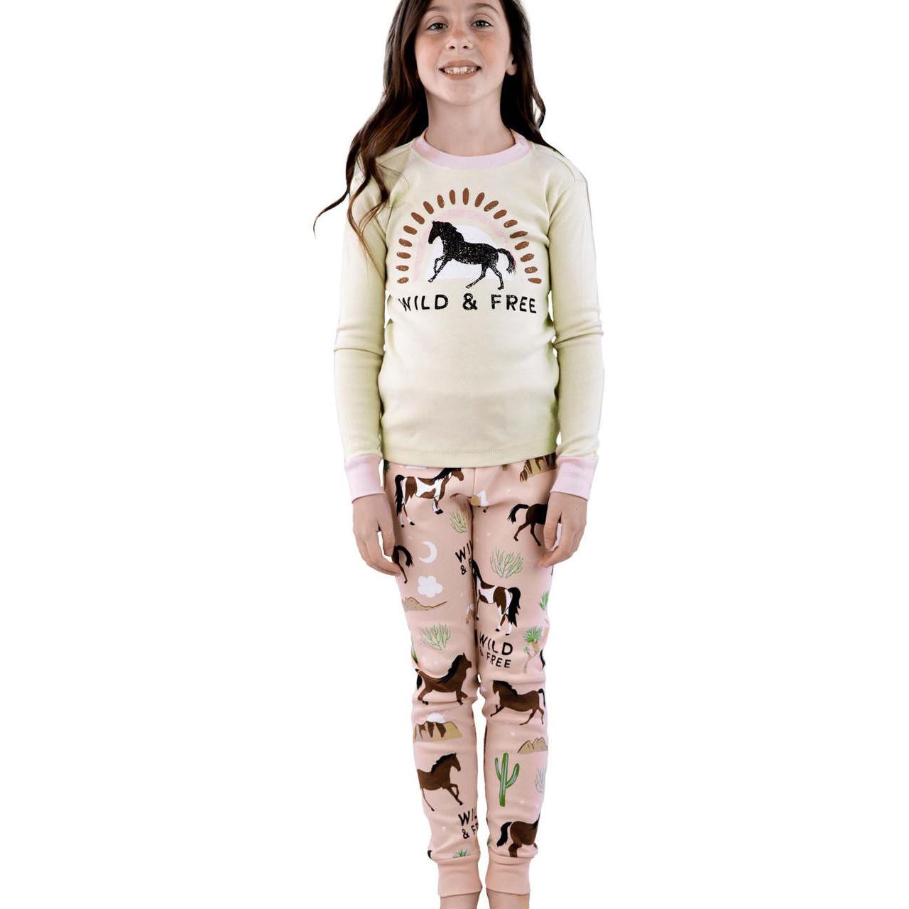 Lazy One Kid's Wild & Free Long Sleeve Pajama Set
