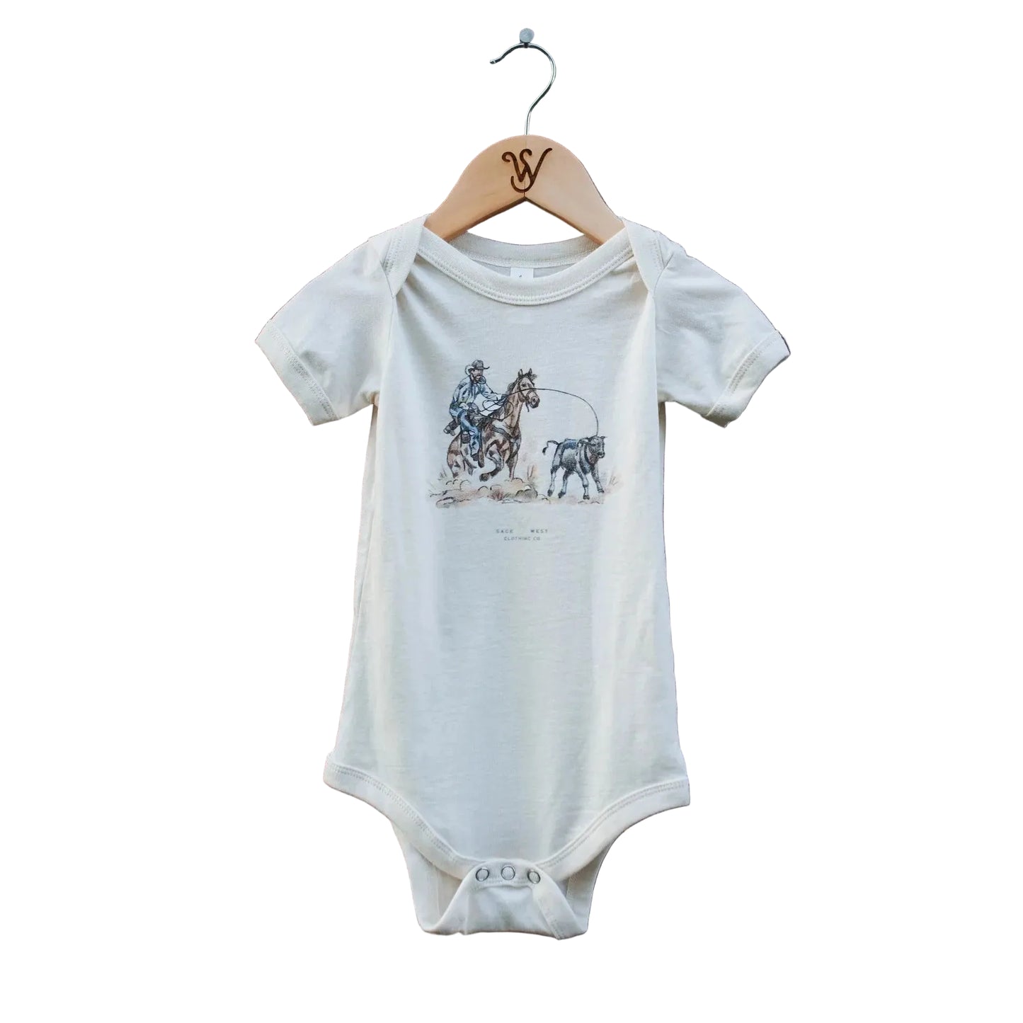 Sage West Kid's Tie Down Roper Onesie - White