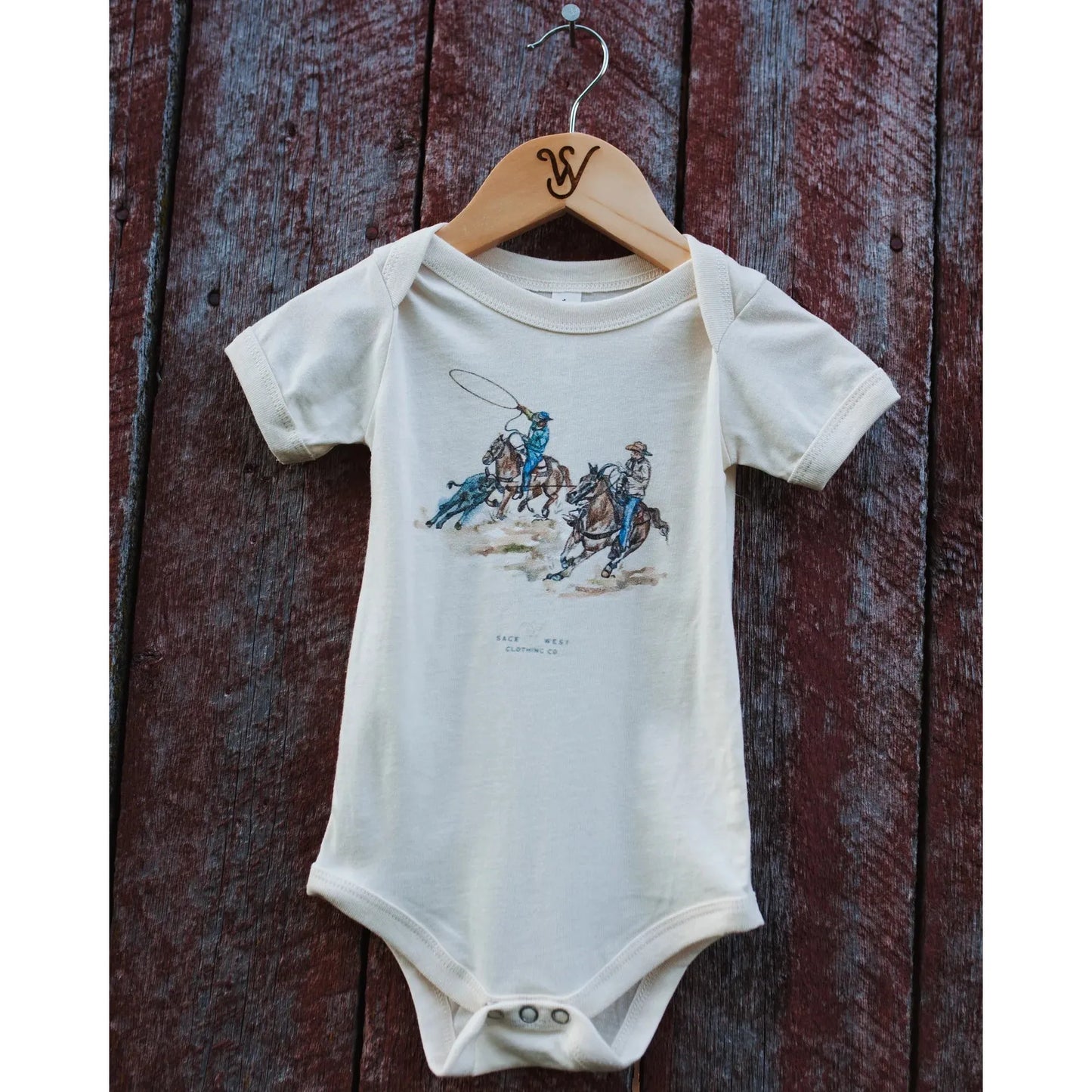 Sage West Kid's Team Roping Onesie - White