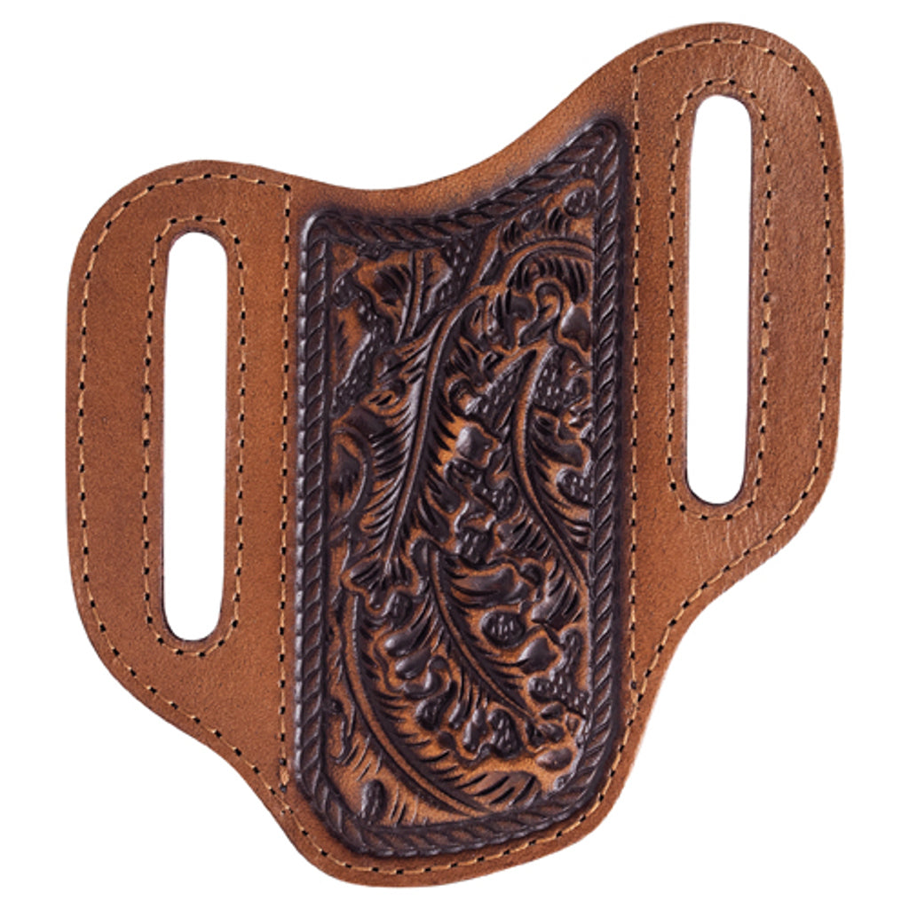 Justin Men's Leaf Embossed Leather Pancake Knife Sheath - Brown