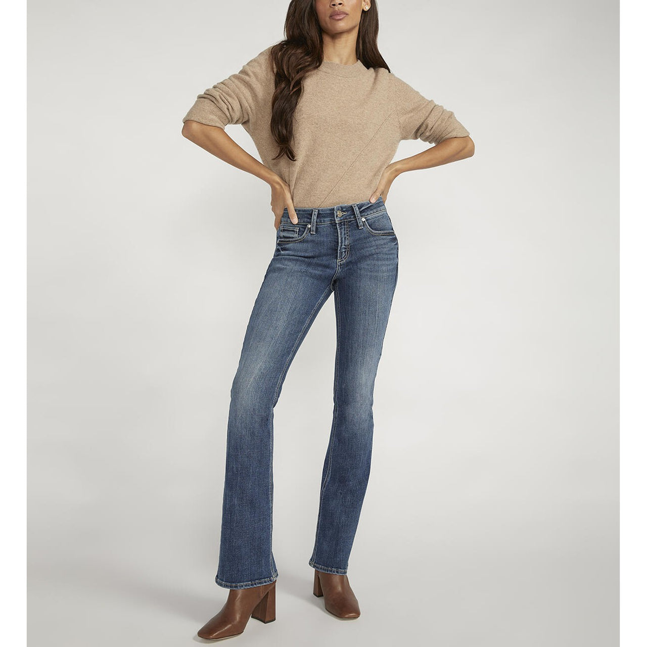 Silver Women's Elyse Mid Rise Bootcut Jeans - Indigo