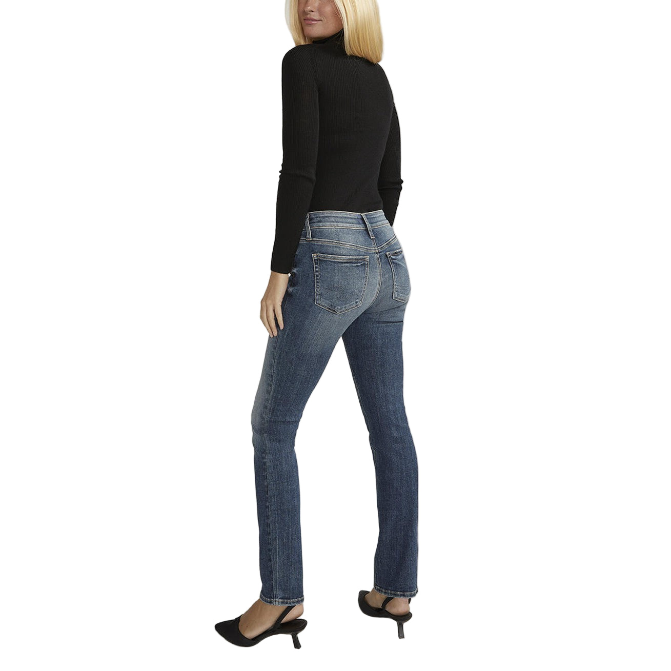 Silver Women's Suki Mid Rise Straight Leg Jeans - Indigo