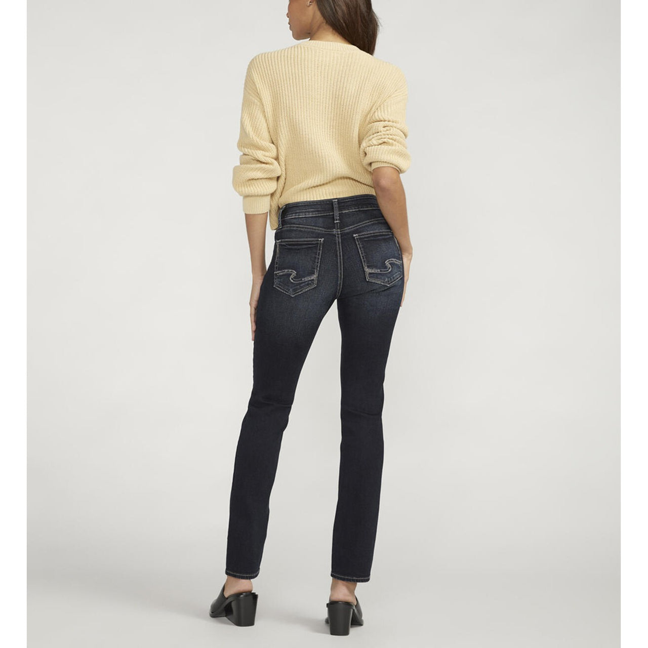 Silver Women's Suki Mid Rise Straight Leg Jeans - Indigo