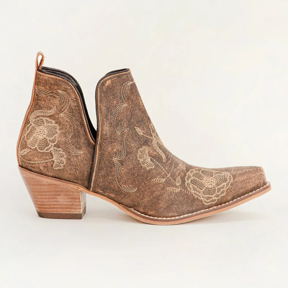 Myra Loyal West Southwest Calfskin Booties- Brown