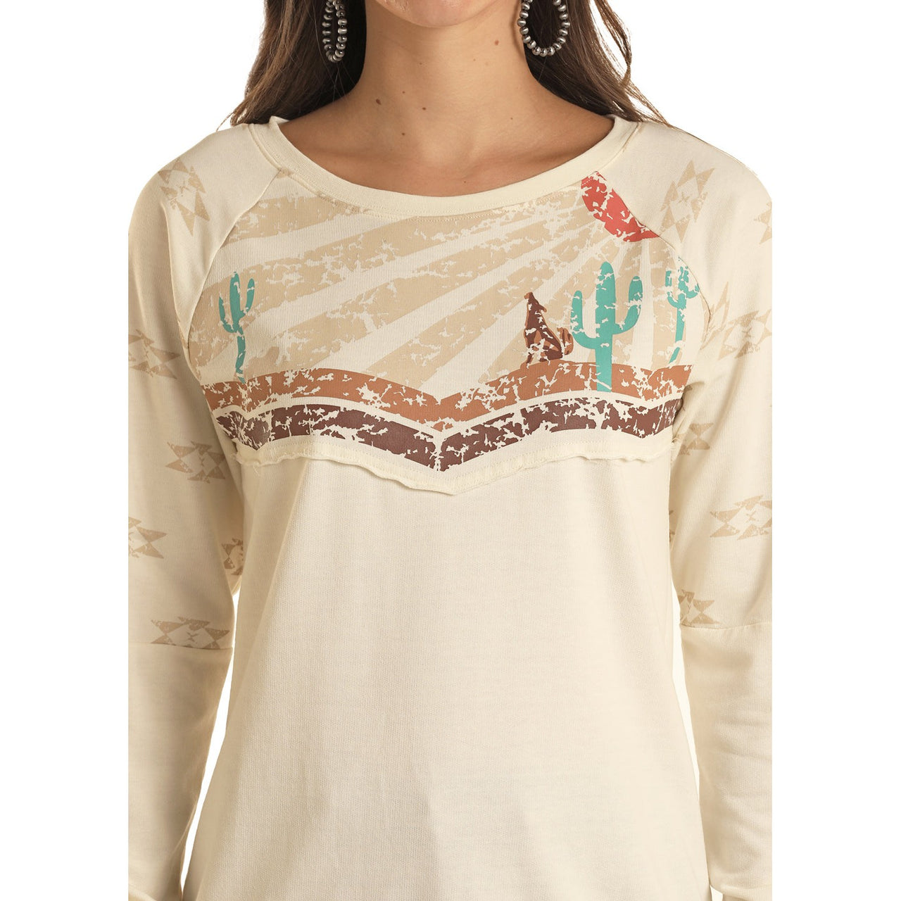 White Label Women's Desert Graphic Sweatshirt - Cream