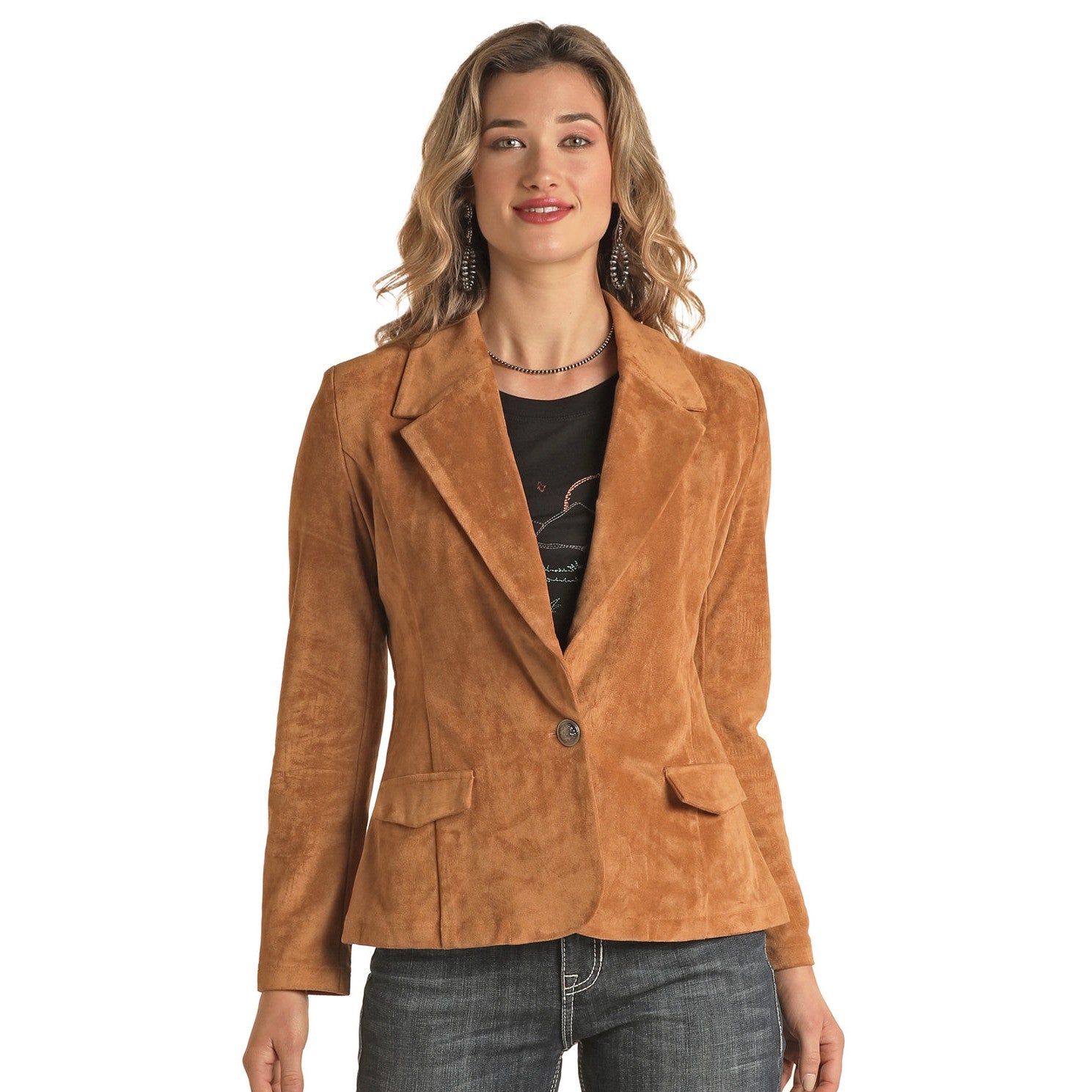 Panhandle White Label Women's Microsuede Blazer Rust