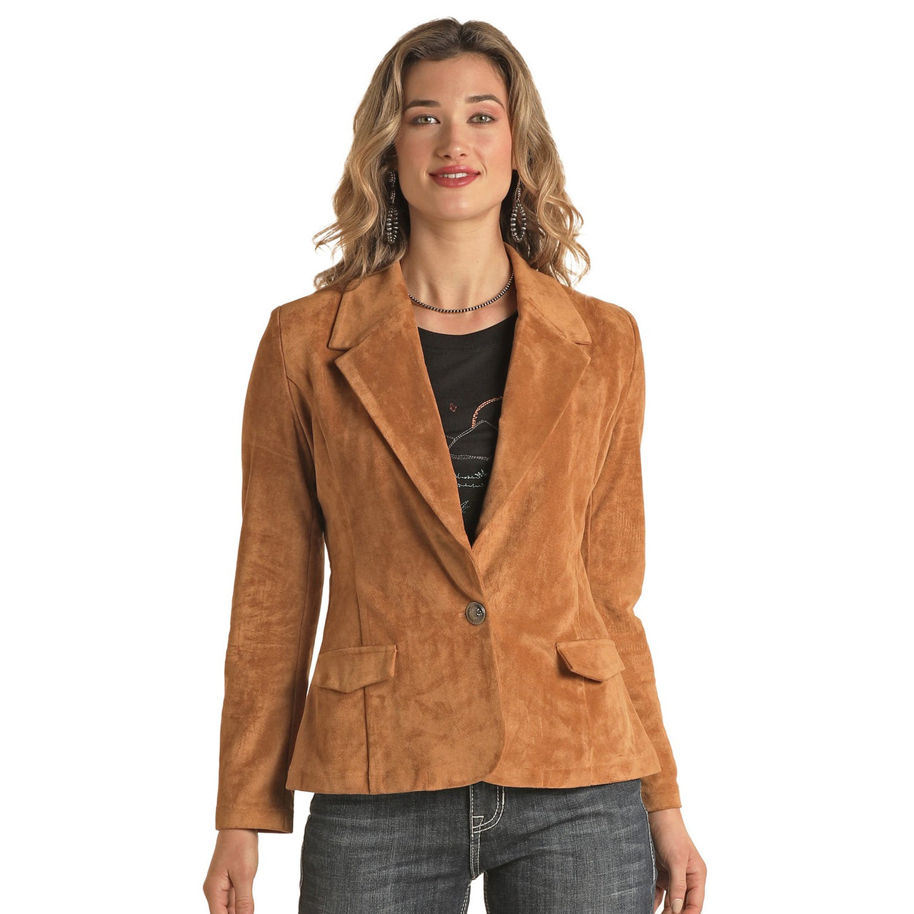 Panhandle White Label Women's Microsuede Blazer - Rust