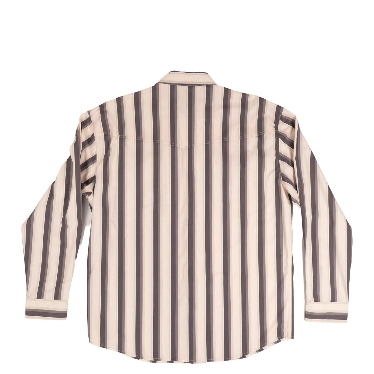 Lazy J Long Sleeve Performance Pearl Snap - Grey Stripe