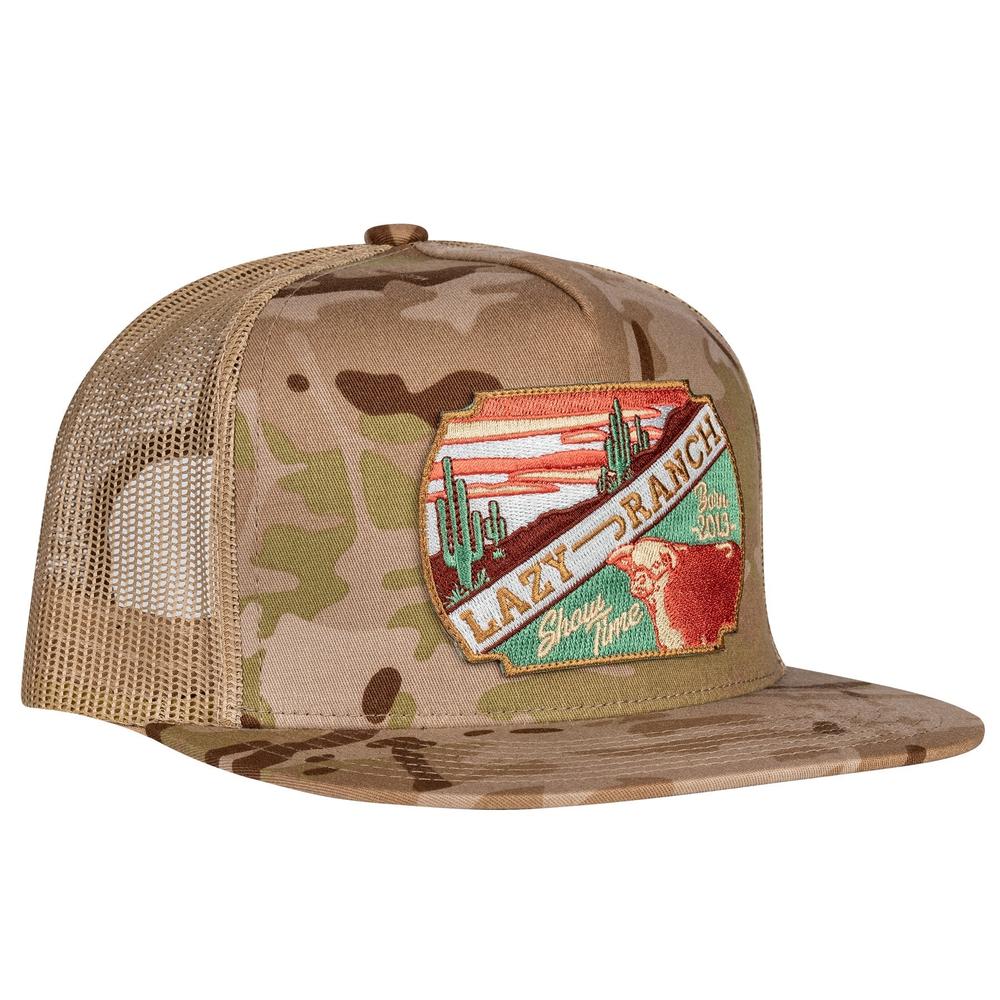 Lazy J Ranch Desert Show Time Classic Five Panel Trucker Hat- Camo