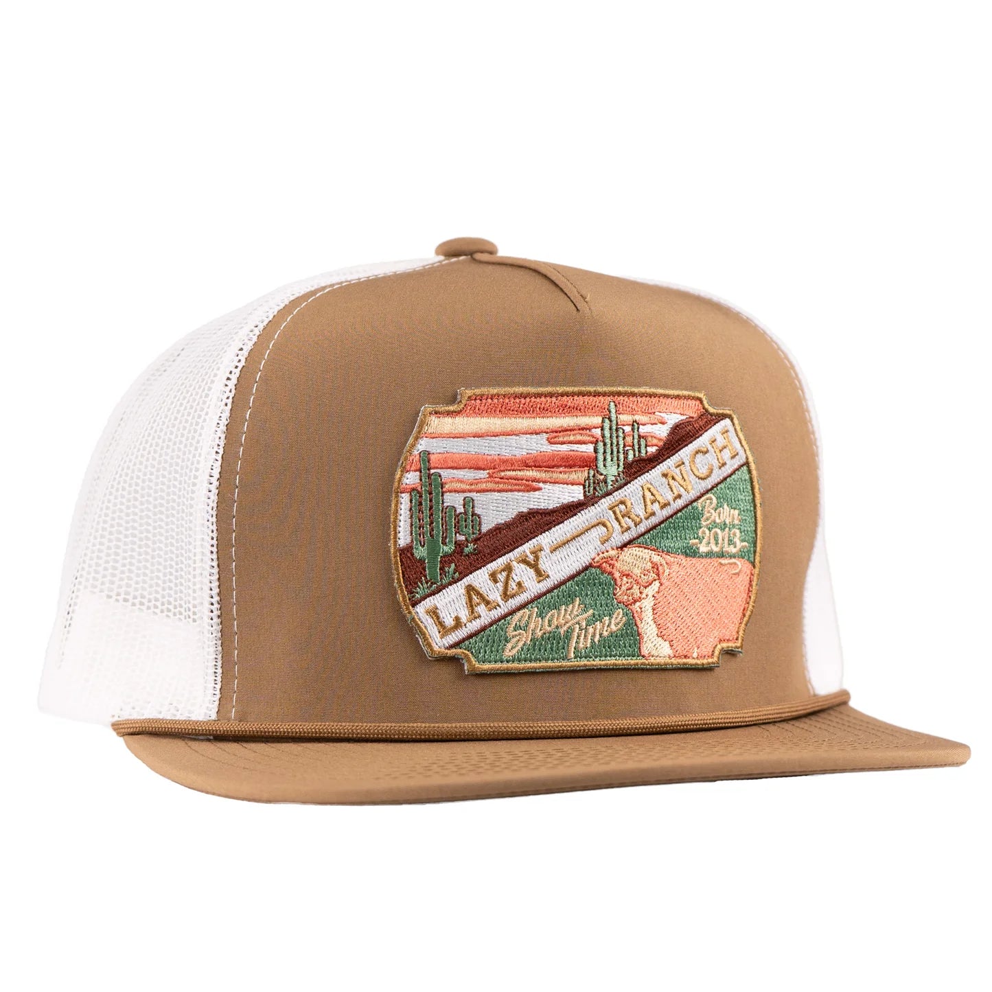 Lazy J Ranch Desert Show Time Classic Rope Trucker Hat- Coyote Brown
