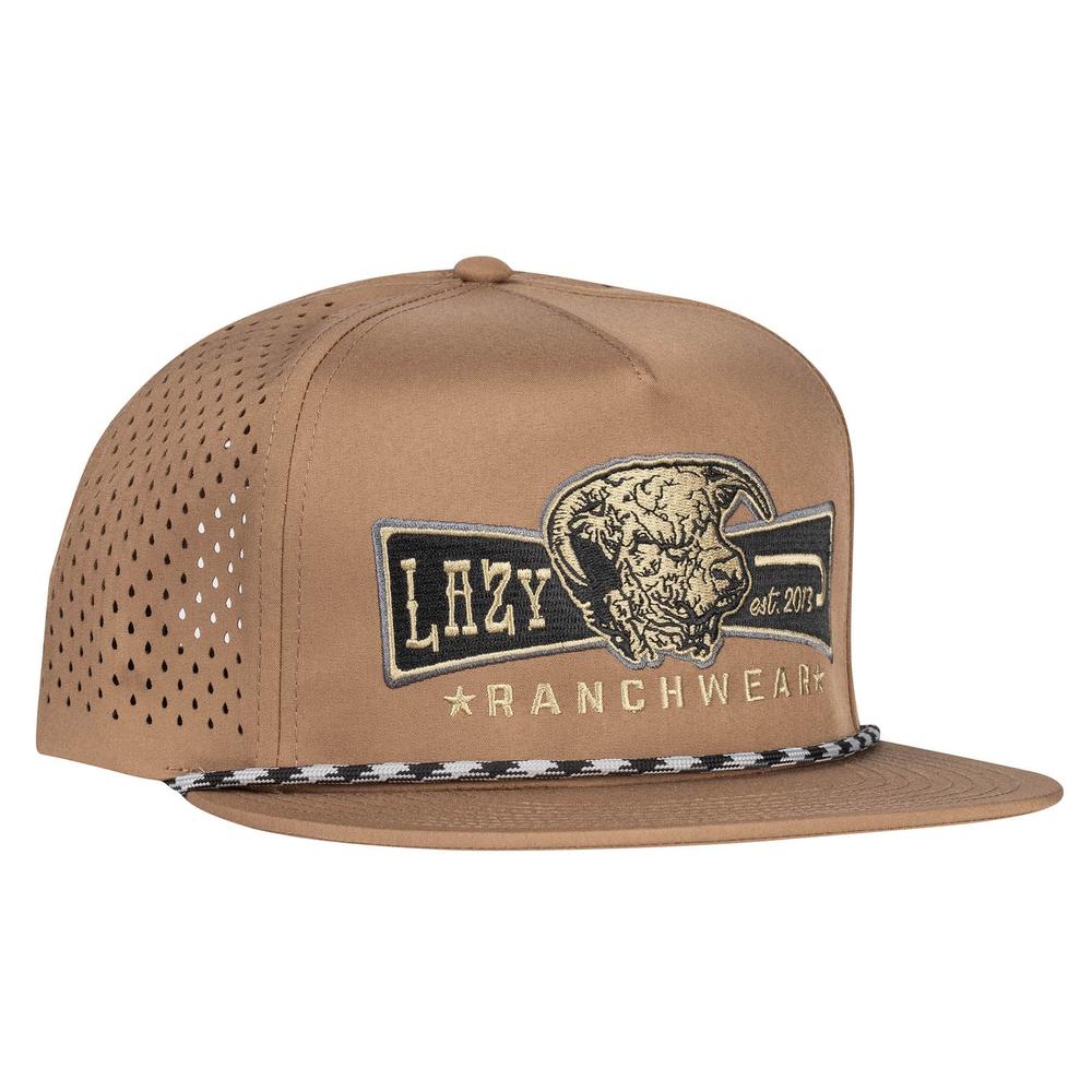 Lazy J Ranch Diamond Banner Performance Classic Rope Trucker Hat-Tan