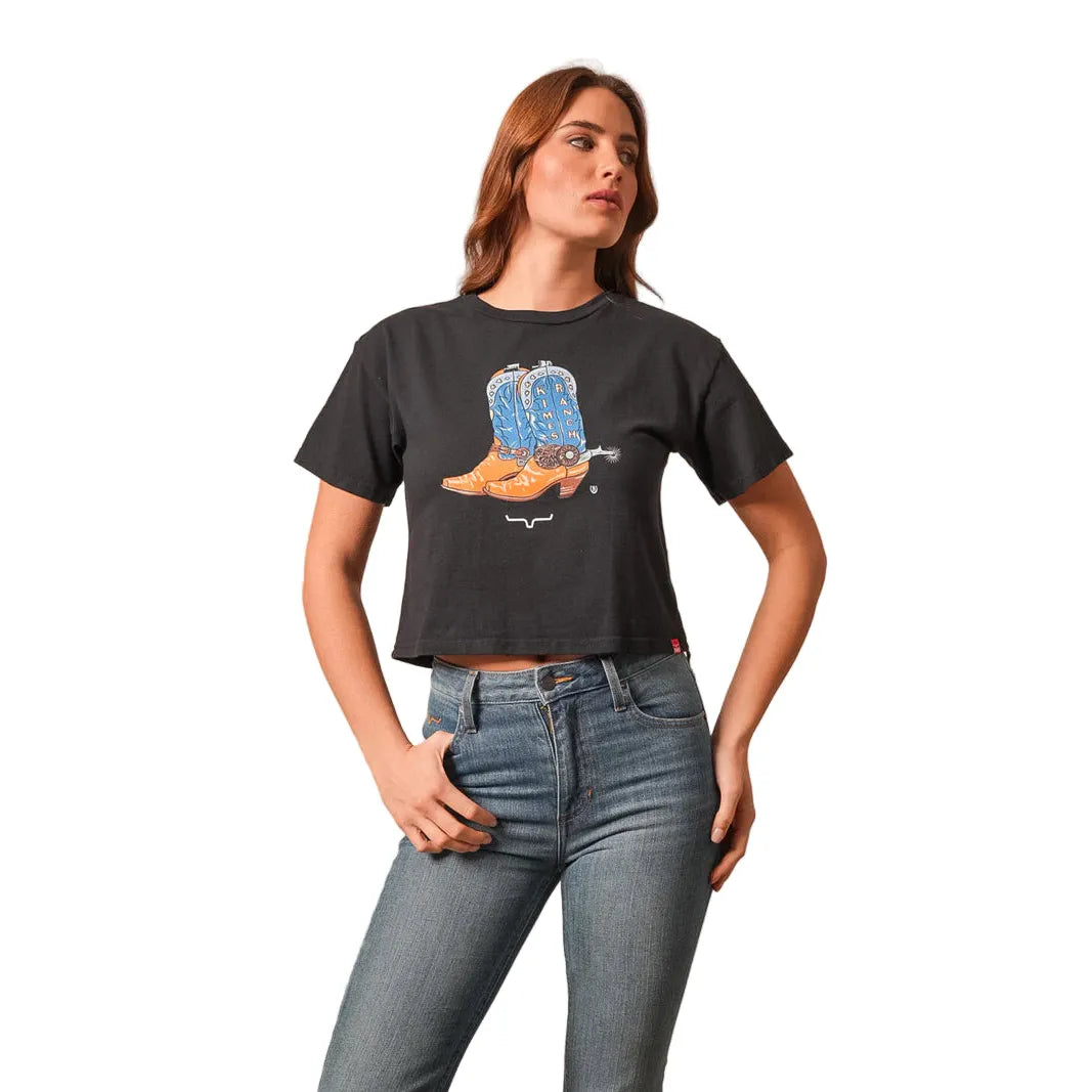 Kimes Women's Lucky B Boots for Walkin Tee Shirt - Multiple Colours