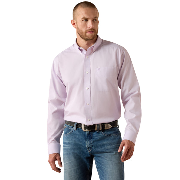 Ariat Men's WF Solid Pinpoint Oxford Classic Fit Long Sleeve Shirt - Rhapsody - Irvine Tack & Western Wear