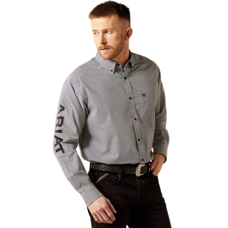 Ariat Men's Team Pablo Classic Fit Long Sleeve Shirt - White/Black