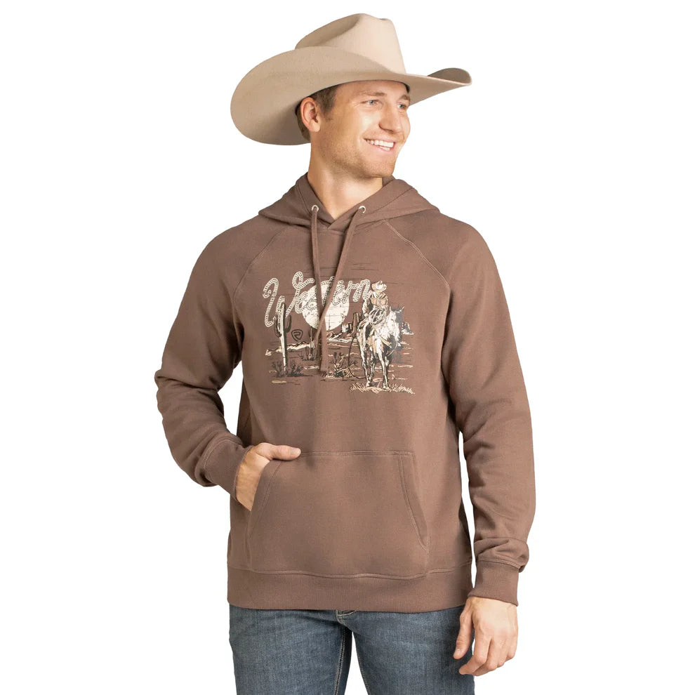 Rock & Roll Unisex Rodeo Graphic Hoodie - Chocolate