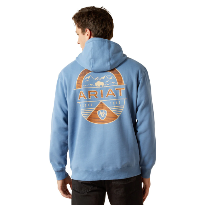 Ariat Men's Sun Valley Circle Hoodie - Coronet Blue