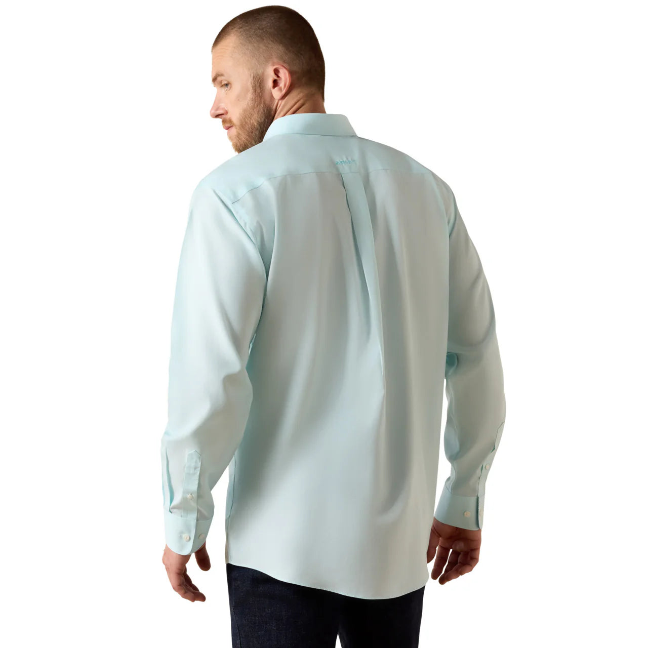 Ariat Men's WF Solid Pinpoint Oxford Long Sleeve Shirt - Angel Blue - Irvine Tack & Western Wear