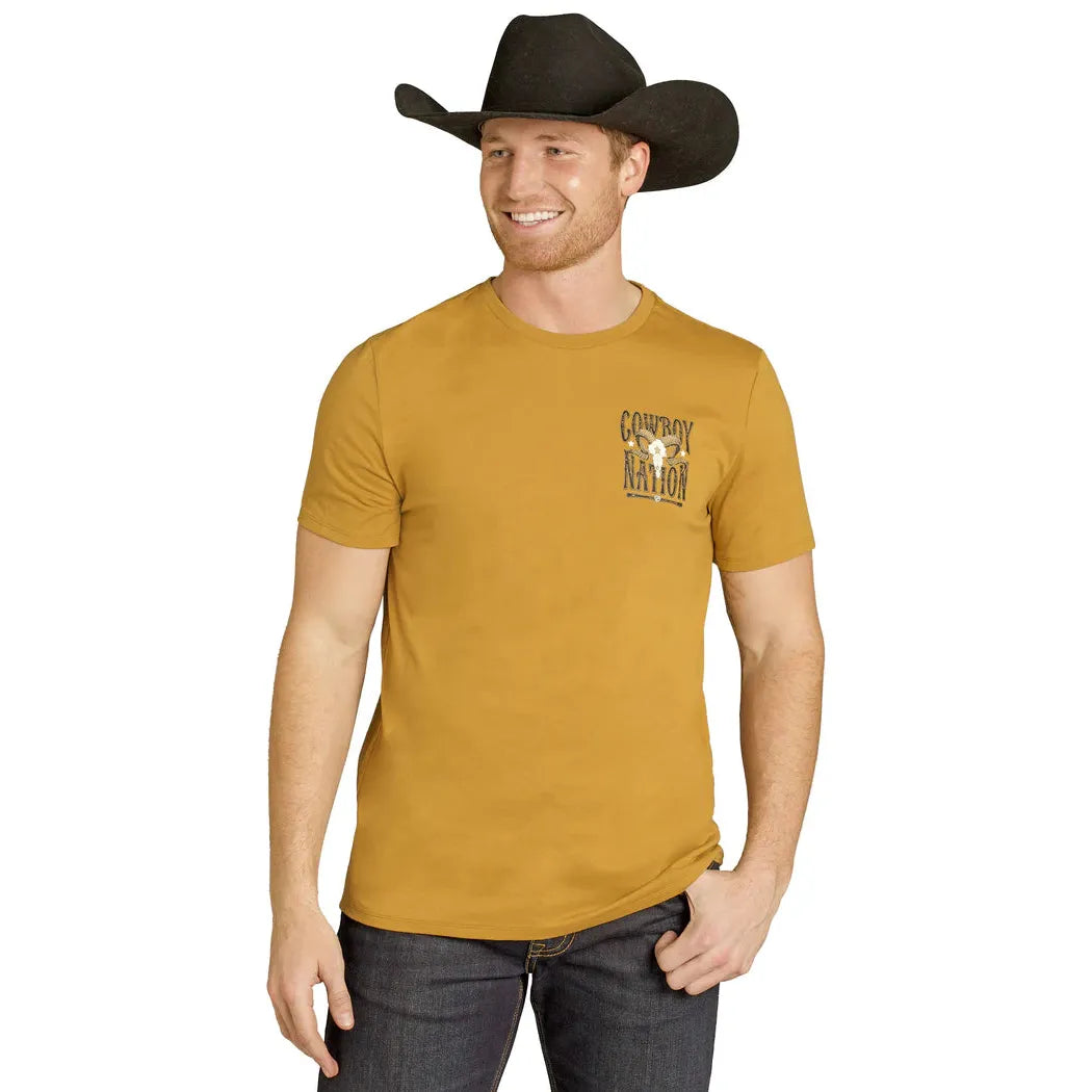 Rock & Roll Unisex Cowboy Nation Graphic Tee - Gold