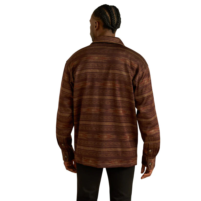 Ariat Men's Caldwell Printed Shirt Jacket - Maroon