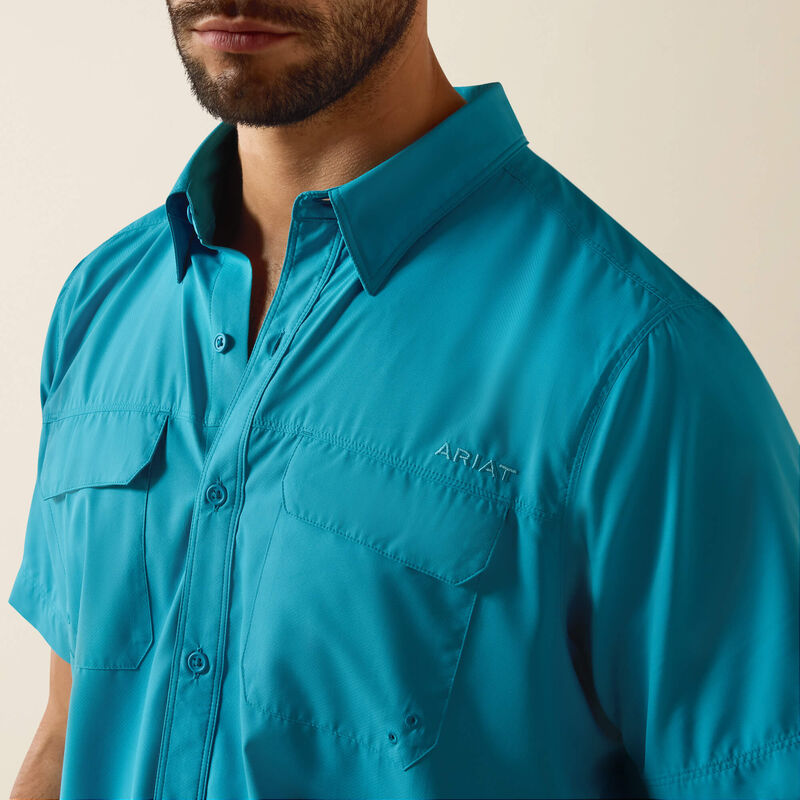 Ariat Men's VentTEK Outbound Fitted Short Sleeve Shirt - Blue Moon