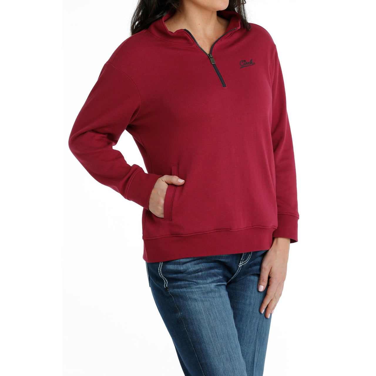 Cruel Women's 1/4 Zip Pullover - Burgundy
