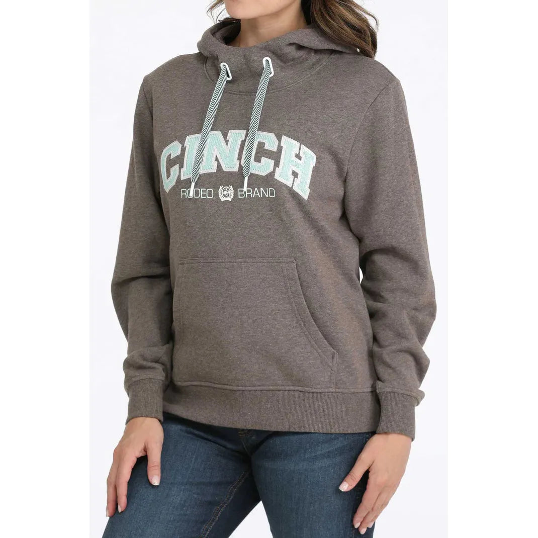 Cinch Women's Embroidered Logo Rodeo Brand Western Hoodie- Brown