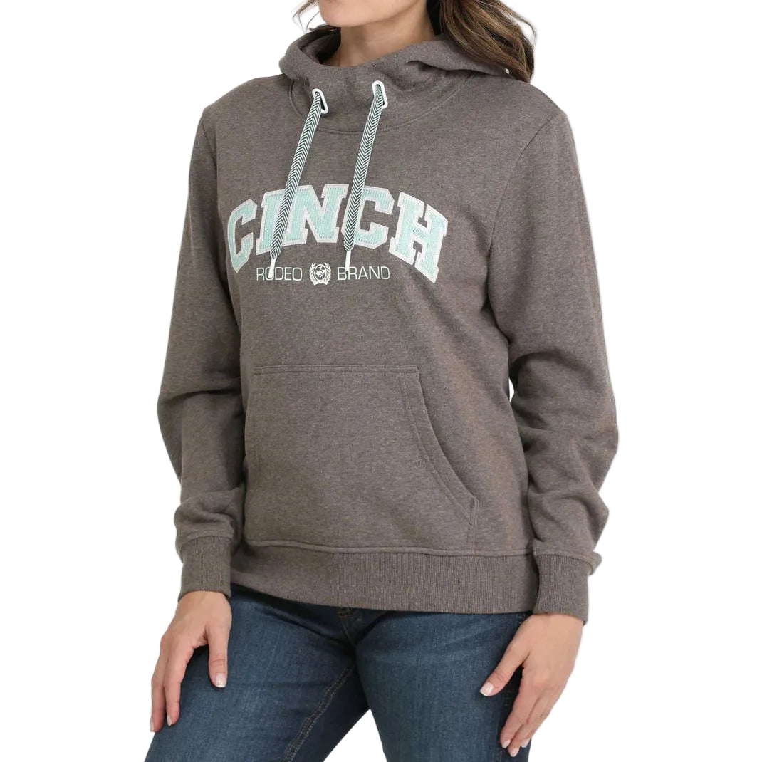 Cinch Women's Embroidered Logo Rodeo Brand Western Hoodie- Brown