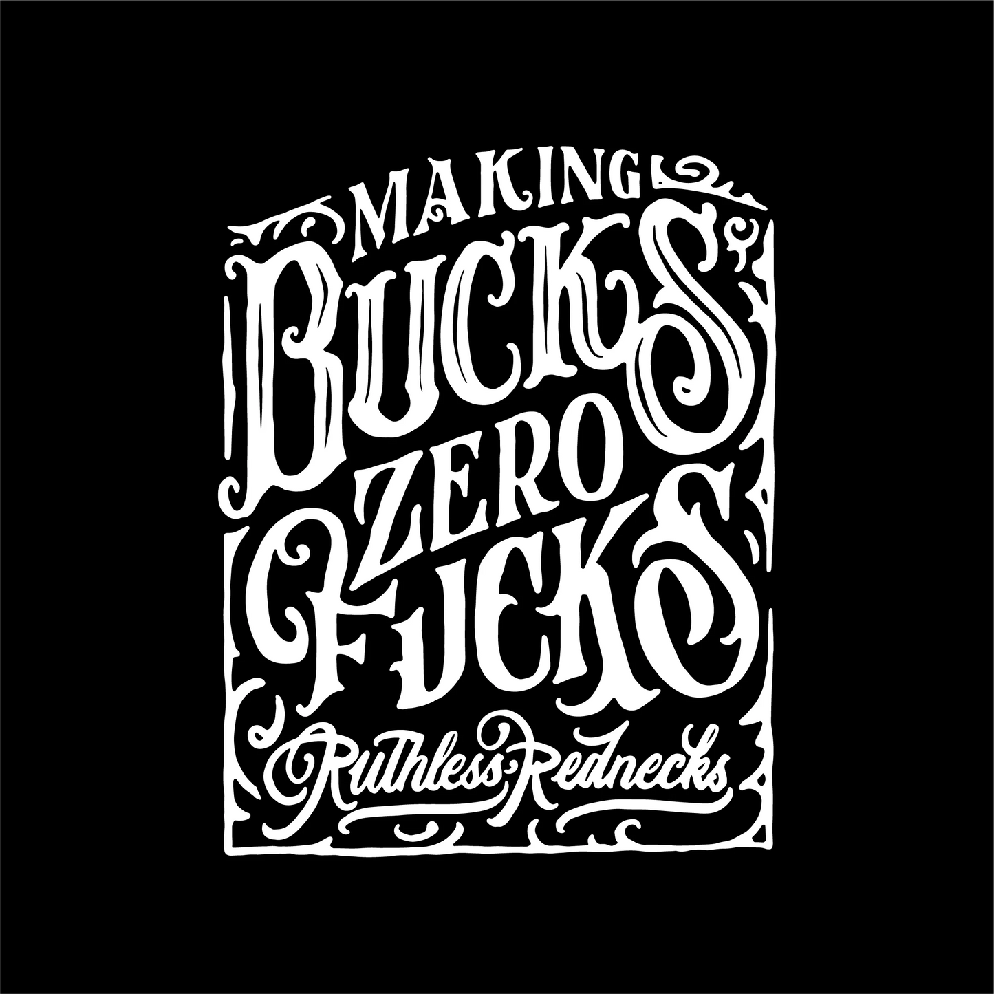 Ruthless Rednecks MBZF Whiskey Short Sleeve Tee Shirt - Black