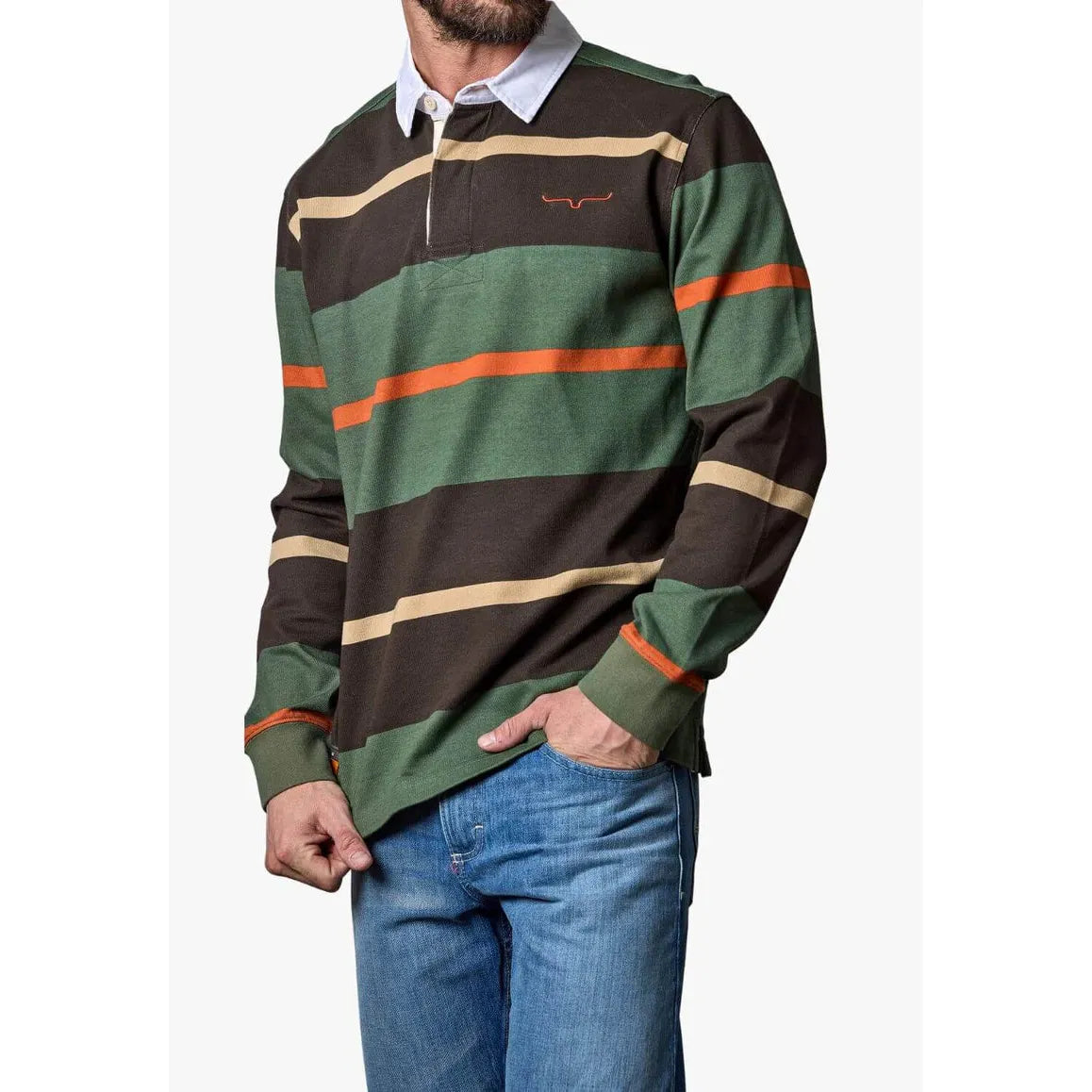 Kimes Men's Bulldog Rugby Long Sleeve Shirt - Multiple Colours