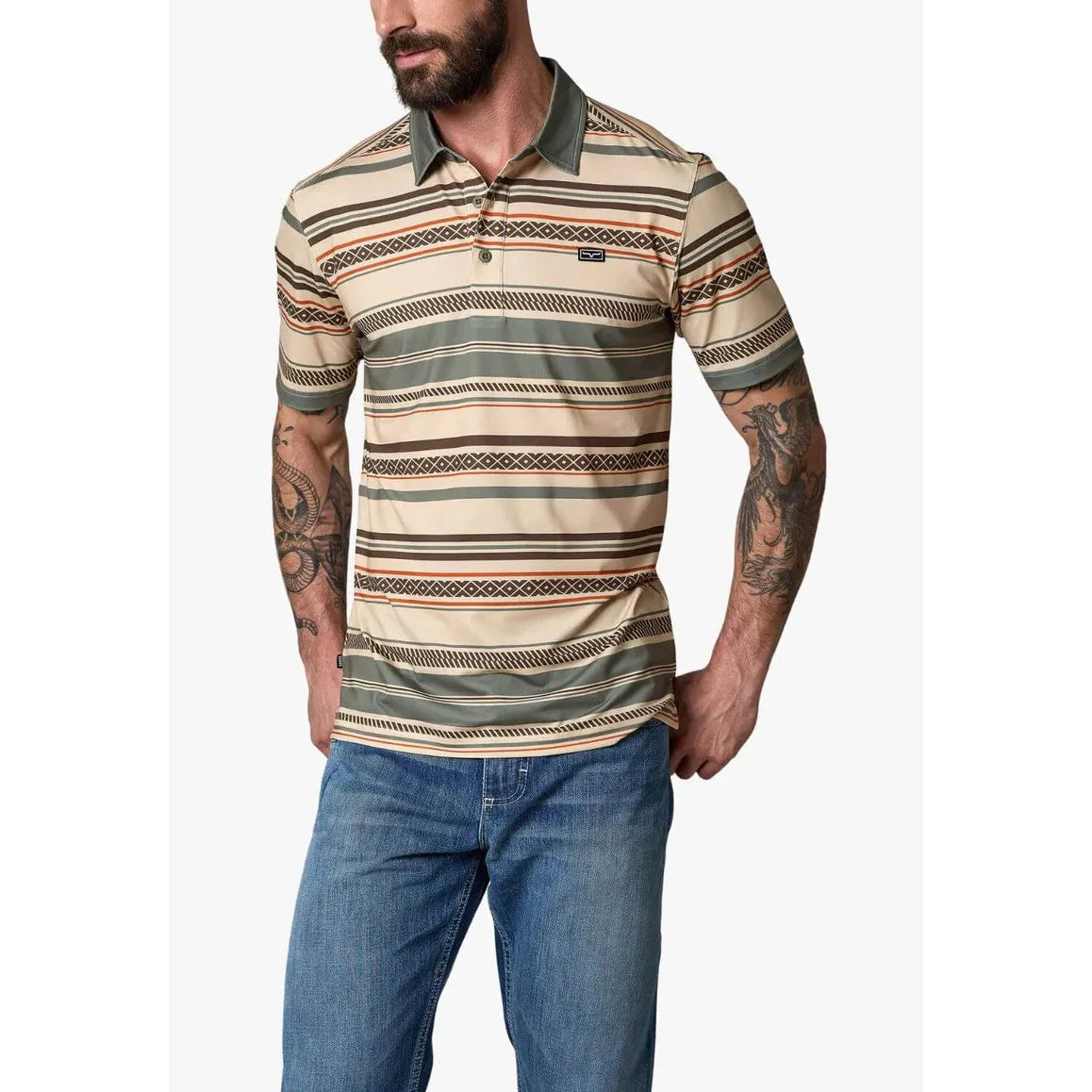 Kimes Men's Mackin Stripe Short Sleeve Polo Shirt - Multiple Colours