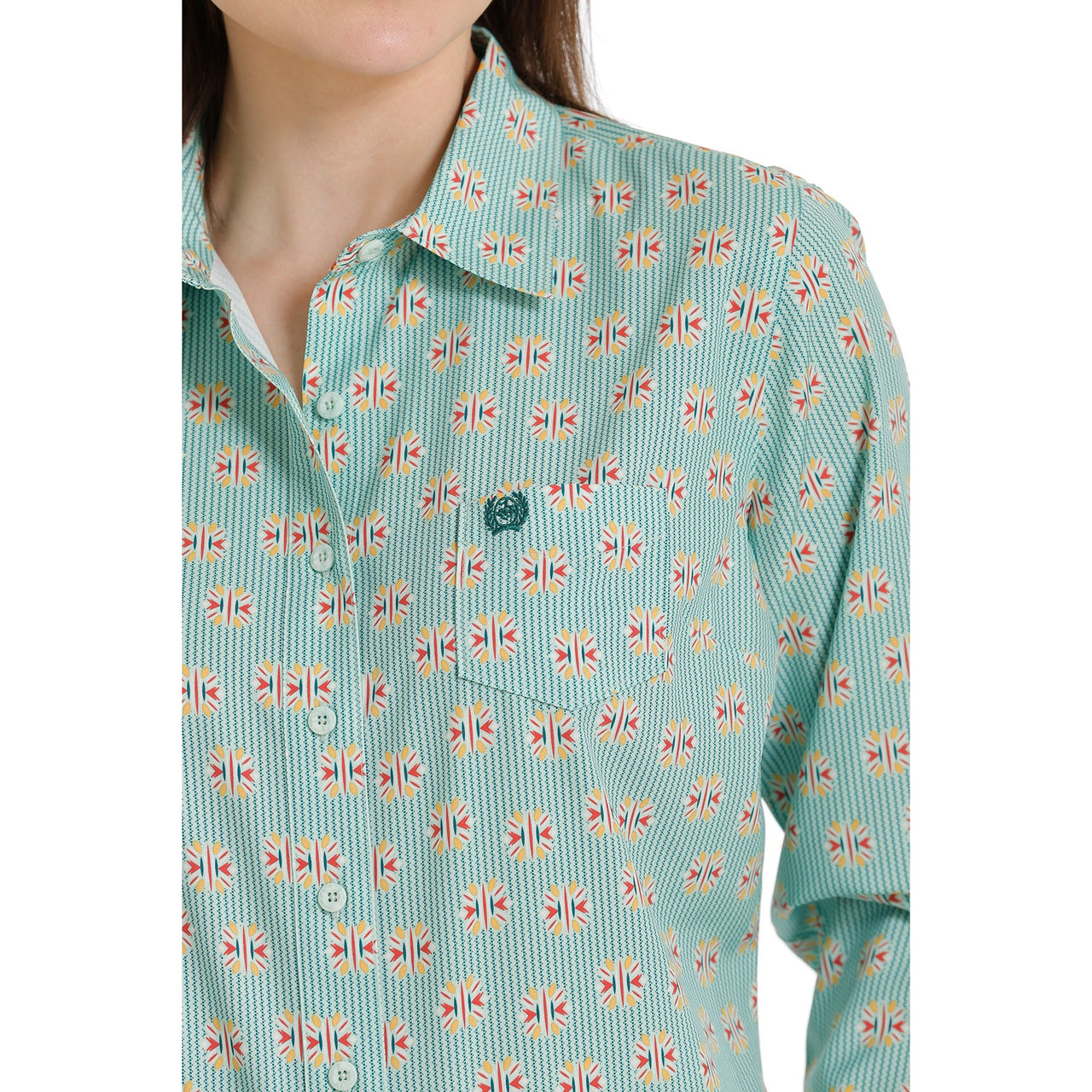 Cinch Women's LS Arenaflex Shirt - Green