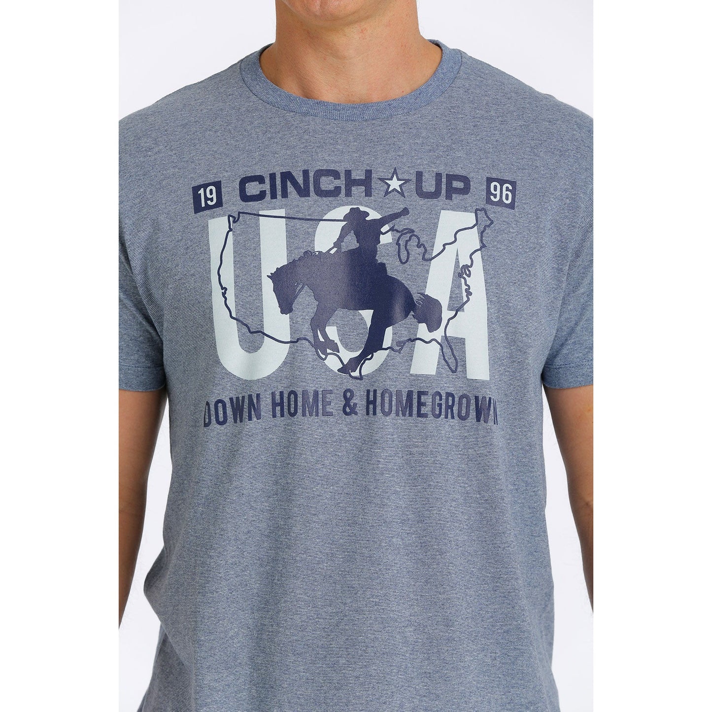 Cinch Men's Short Sleeve Tee - Heather Blue
