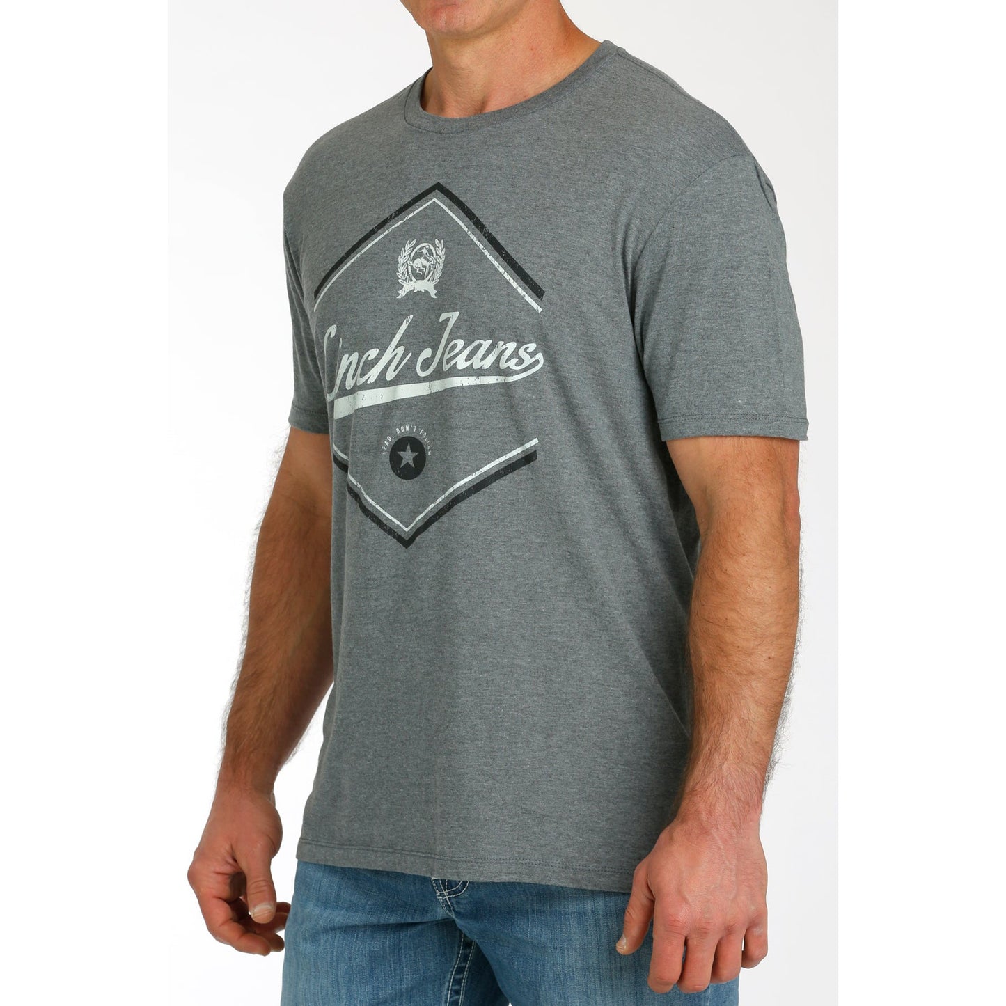 Cinch Men's Short Sleeve T-Shirt-Grey