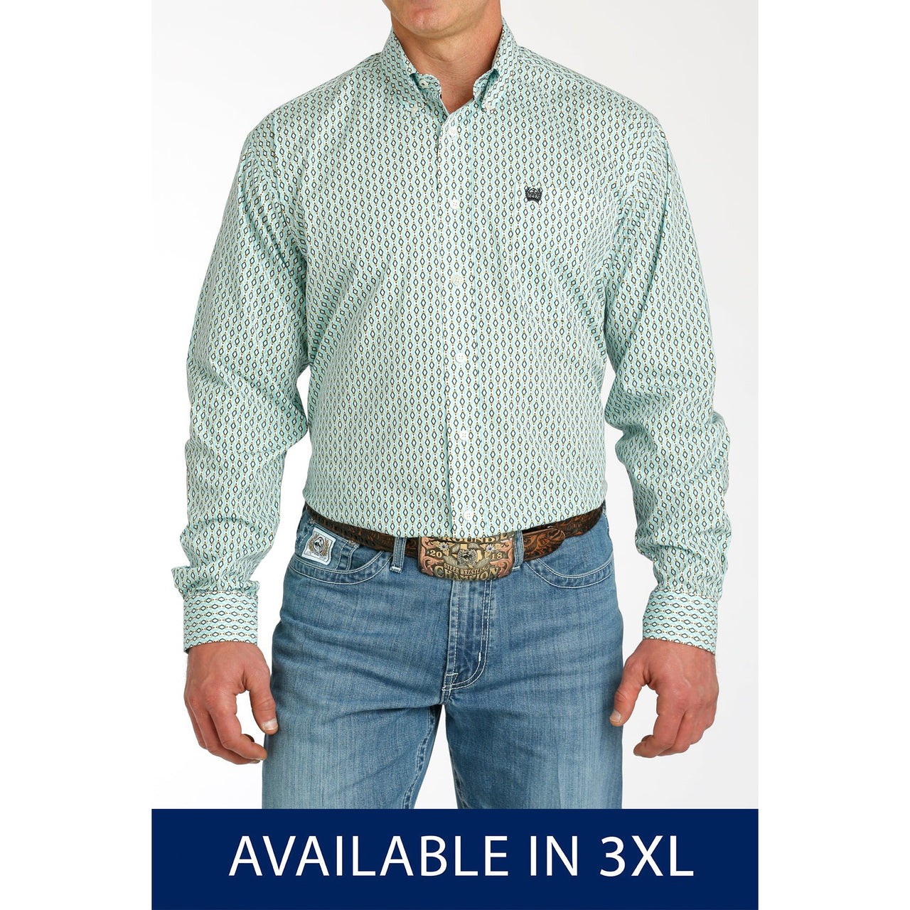 Cinch Men's Long Sleeve Print Shirt - Multi Colour 3XL