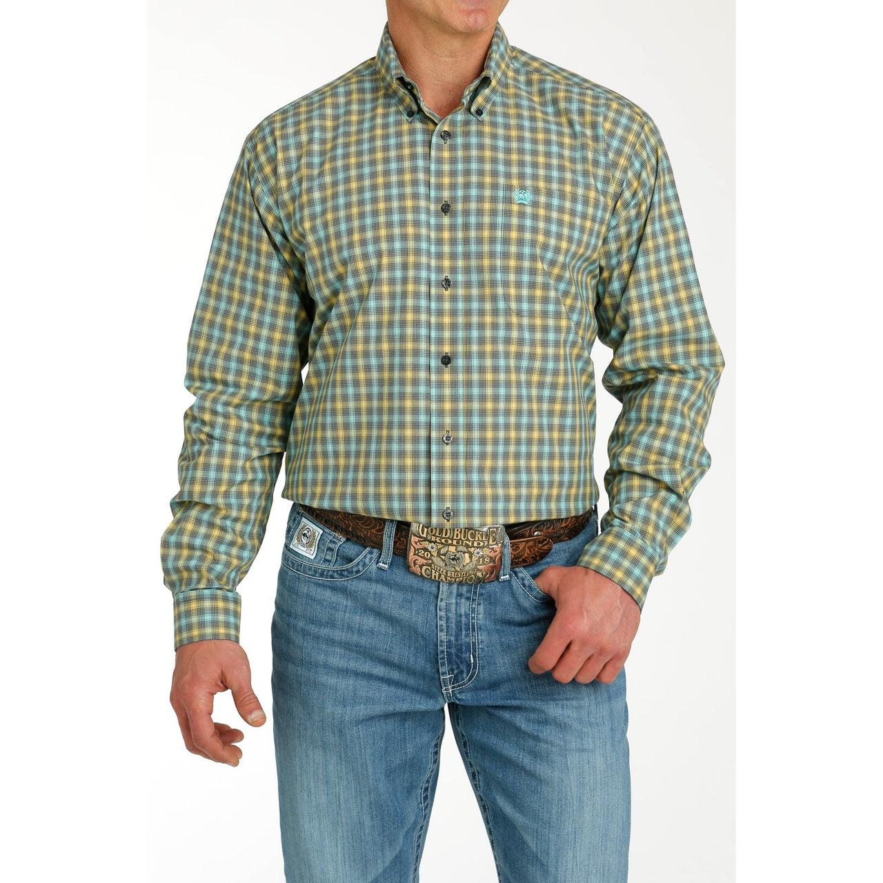 Cinch Men's Long Sleeve Plaid Shirt - Multi
