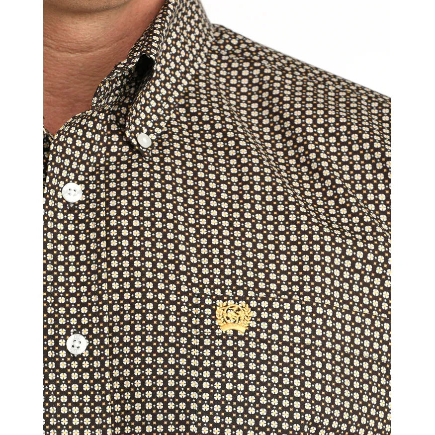Cinch Men's Short Sleeve Western Shirt - Brown