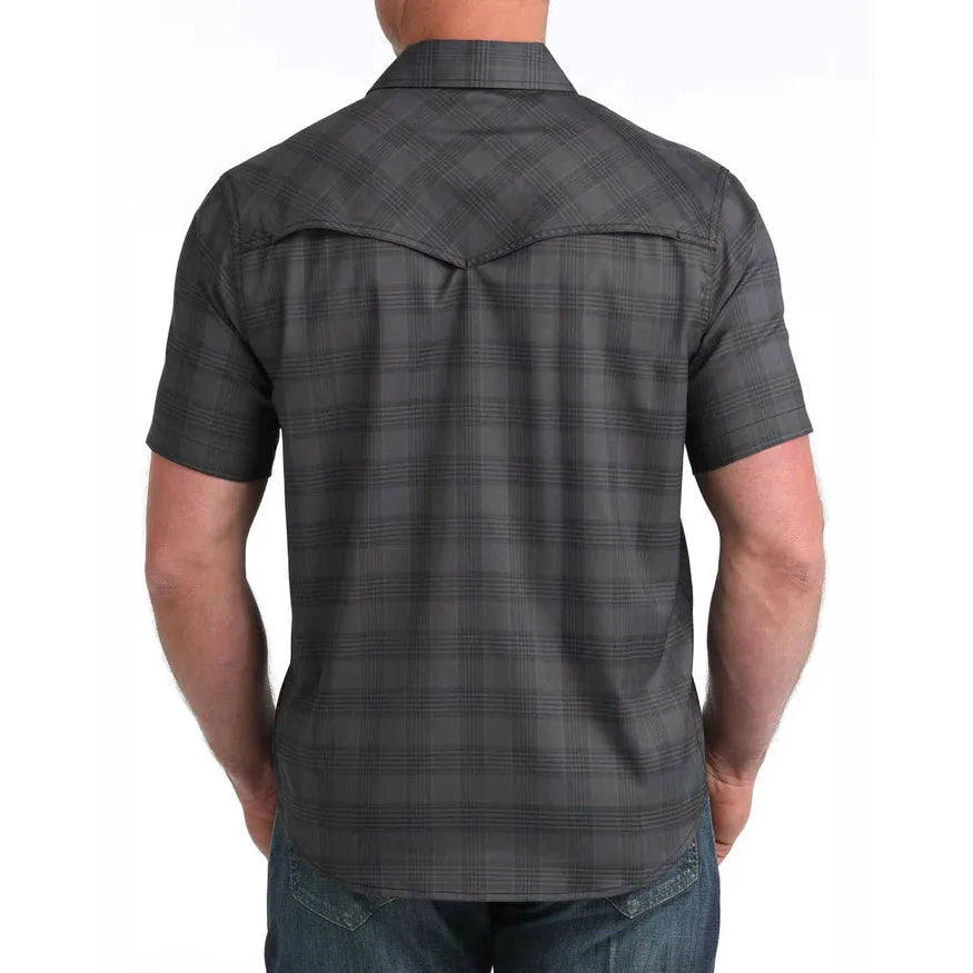 Cinch Men's Short Sleeve Arena flex Camp Shirt - Black