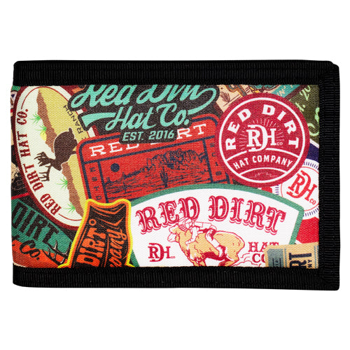 Red Dirt Hat Co. Men's Polyester Canvas w/Velcro & Patch Smash Print Wallet - Multicoloured