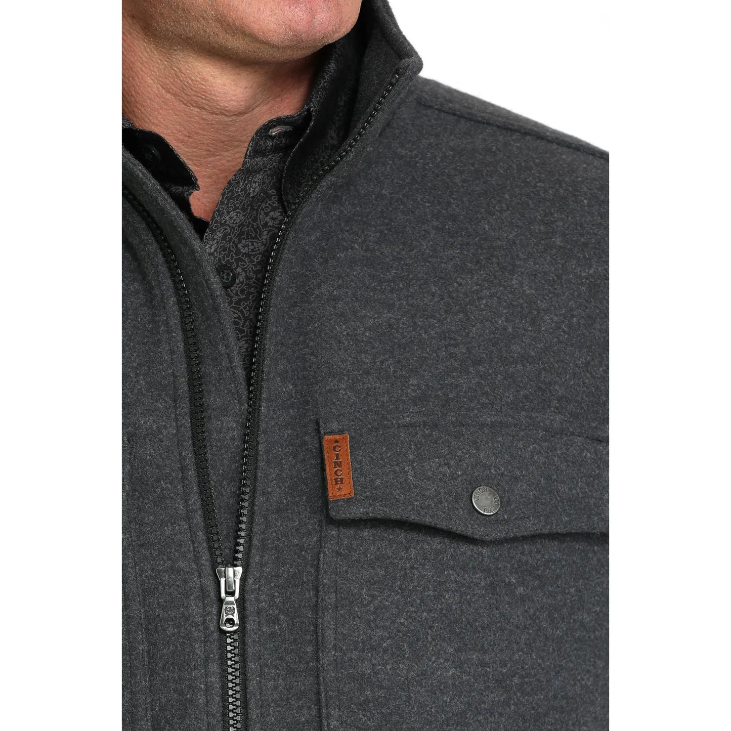 Cinch Men's Long Sleeve Shirt Jacket- Charcoal