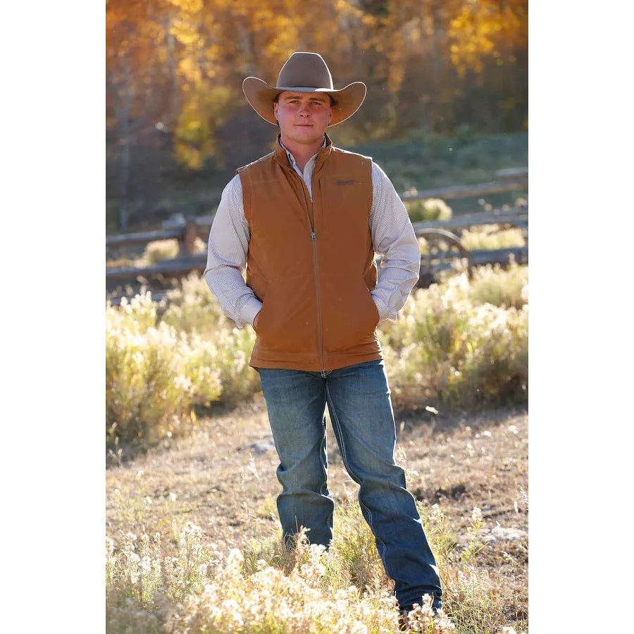 Cinch Men's Canvas Vest- Brown