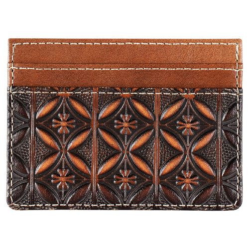 Justin Men's Embossed Design Leather Slim Card Wallet
