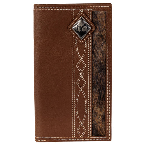 Justin Men's Hair on Inlay & Praying Cowboy Concho Leather Rodeo Wallet